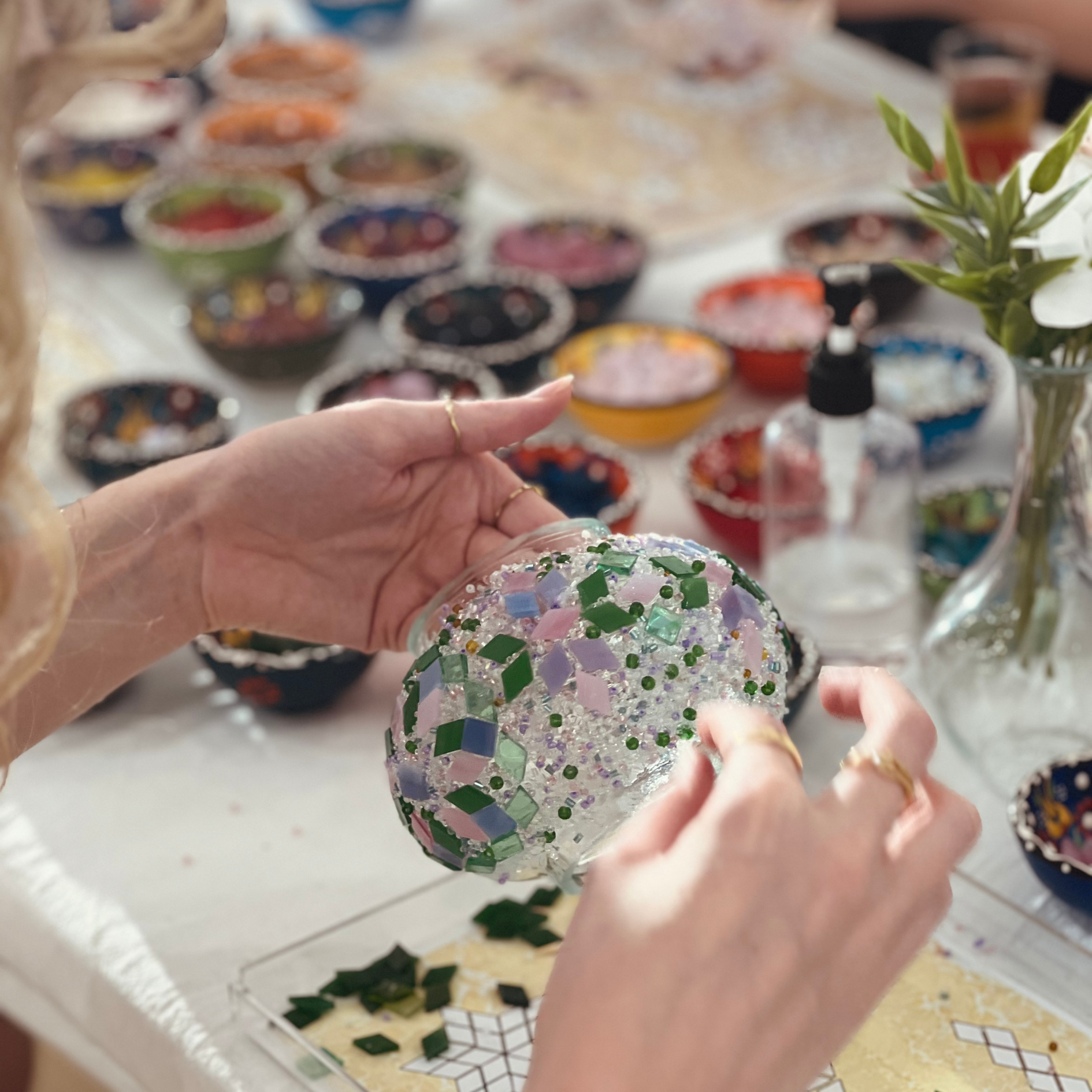 things to do in melbourne. Turkish mosaic lamp class. art masterclass. class bento