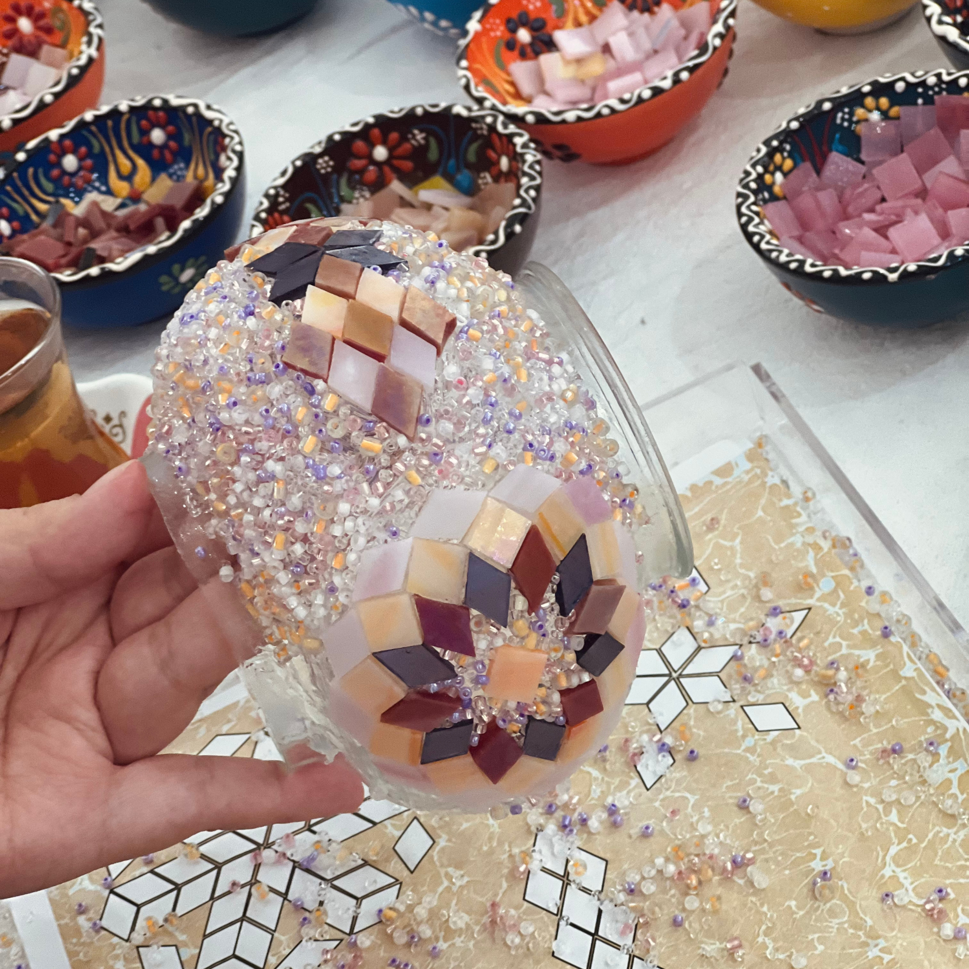things to do in melbourne. Turkish mosaic lamp class. art masterclass. class bento